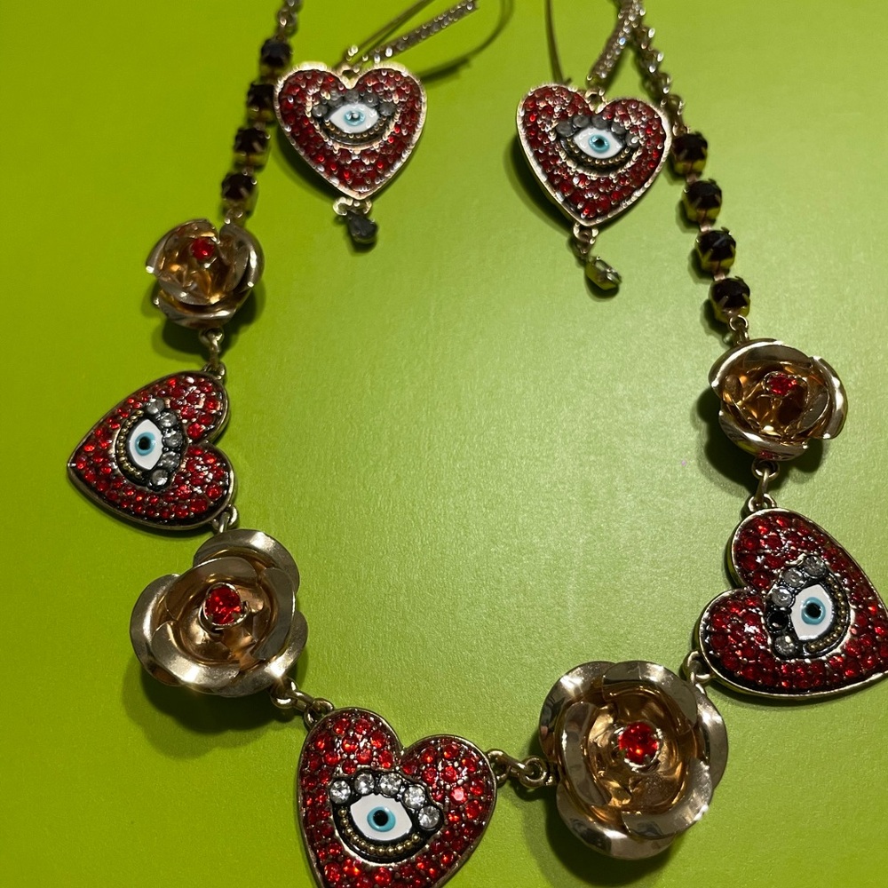 Authentic Betsey Johnson necklace and earring set. HTF. EUC.